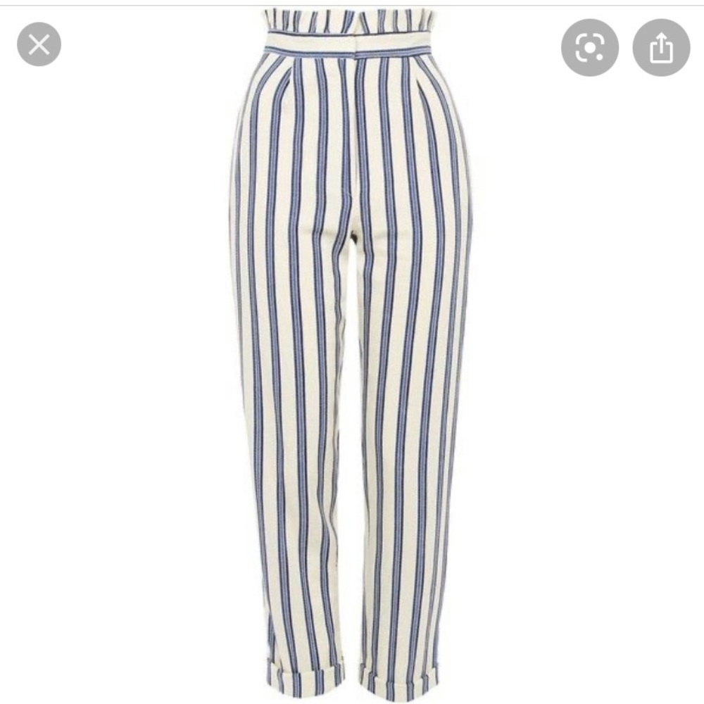 Topshop ruffled waistline trousers